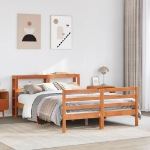 Letto senza Materasso Marrone Cera 120x200 cm in Legno di Pino