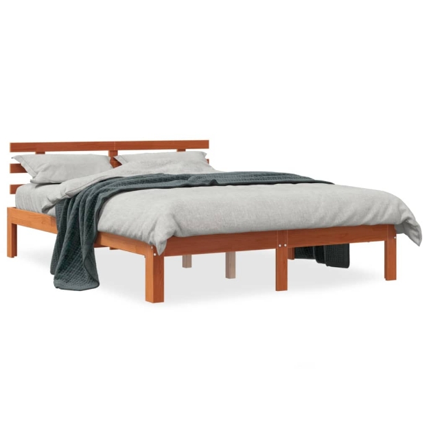 Letto senza Materasso Marrone Cera 120x200 cm in Legno di Pino