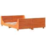 Letto senza Materasso Marrone Cera 135x190 cm in Legno di Pino