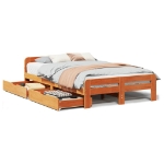 Letto senza Materasso Marrone Cera 135x190 cm in Legno di Pino