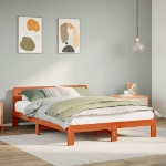 Letto senza Materasso Marrone Cera 135x190 cm in Legno di Pino