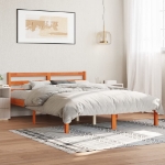 Letto senza Materasso Marrone Cera 135x190 cm in Legno di Pino