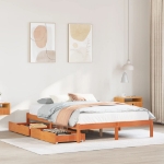 Letto senza Materasso Marrone Cera 135x190 cm in Legno di Pino