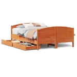 Letto senza Materasso Marrone Cera 135x190 cm in Legno di Pino