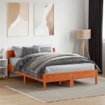 Letto senza Materasso Marrone Cera 135x190 cm in Legno di Pino