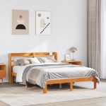 Letto senza Materasso Marrone Cera 135x190 cm in Legno di Pino