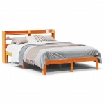 Letto senza Materasso Marrone Cera 135x190 cm in Legno di Pino