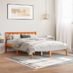 Letto senza Materasso Marrone Cera 135x190 cm in Legno di Pino