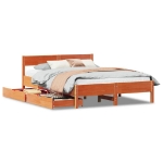 Letto senza Materasso Marrone Cera 135x190 cm in Legno di Pino