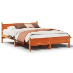 Letto senza Materasso Marrone Cera 135x190 cm in Legno di Pino