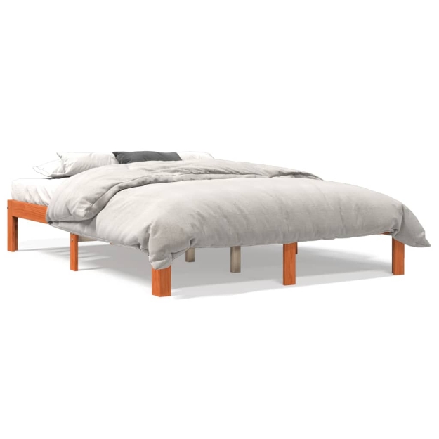 Letto senza Materasso Marrone Cera 140x190 cm in Legno di Pino