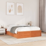 Letto senza Materasso Marrone Cera 140x190 cm in Legno di Pino