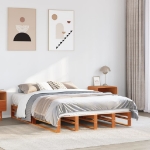 Letto senza Materasso Marrone Cera 140x190 cm in Legno di Pino