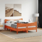 Letto senza Materasso Marrone Cera 140x190 cm in Legno di Pino