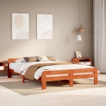 Letto senza Materasso Marrone Cera 140x190 cm in Legno di Pino