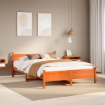 Letto senza Materasso Marrone Cera 140x190 cm in Legno di Pino