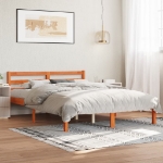 Letto senza Materasso Marrone Cera 140x190 cm in Legno di Pino