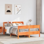 Letto senza Materasso Marrone Cera 150x200 cm in Legno di Pino