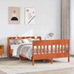 Letto senza Materasso Marrone Cera 150x200 cm in Legno di Pino