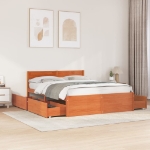 Letto senza Materasso Marrone Cera 150x200 cm in Legno di Pino