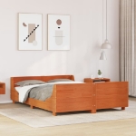 Letto senza Materasso Marrone Cera 160x200 cm in Legno di Pino