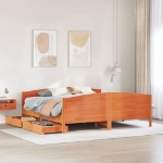 Letto senza Materasso Marrone Cera 160x200 cm in Legno di Pino