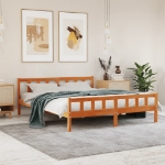 Letto senza Materasso Marrone Cera 160x200 cm in Legno di Pino