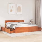 Letto senza Materasso Marrone Cera 180x200 cm in Legno di Pino