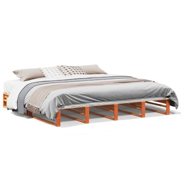 Letto senza Materasso Marrone Cera 180x200 cm in Legno di Pino