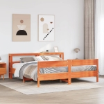 Letto senza Materasso Marrone Cera 180x200 cm in Legno di Pino