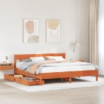 Letto senza Materasso Marrone Cera 180x200 cm in Legno di Pino