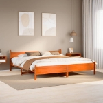 Letto senza Materasso Marrone Cera 180x200 cm in Legno di Pino