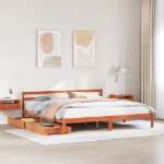 Letto senza Materasso Marrone Cera 180x200 cm in Legno di Pino