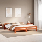 Letto senza Materasso Marrone Cera 180x200 cm in Legno di Pino