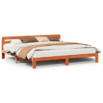 Letto senza Materasso Marrone Cera 180x200 cm in Legno di Pino