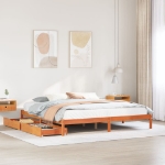 Letto senza Materasso Marrone Cera 180x200 cm in Legno di Pino