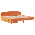 Letto senza Materasso Marrone Cera 180x200 cm in Legno di Pino