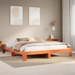 Letto senza Materasso Marrone Cera 180x200 cm in Legno di Pino