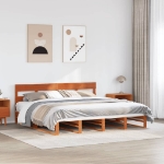 Letto senza Materasso Marrone Cera 200x200 cm in Legno di Pino