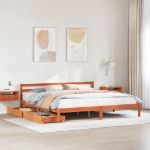 Letto senza Materasso Marrone Cera 200x200 cm in Legno di Pino