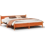 Letto senza Materasso Marrone Cera 200x200 cm in Legno di Pino