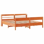 Letto senza Materasso Marrone Cera 200x200 cm in Legno di Pino