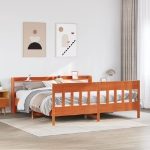 Letto senza Materasso Marrone Cera 200x200 cm in Legno di Pino