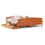 Letto senza Materasso Marrone Cera 200x200 cm in Legno di Pino