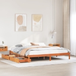 Letto senza Materasso Marrone Cera 200x200 cm in Legno di Pino