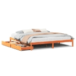 Letto senza Materasso Marrone Cera 200x200 cm in Legno di Pino