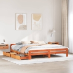 Letto senza Materasso Marrone Cera 200x200 cm in Legno di Pino