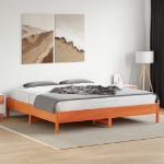 Letto senza Materasso Marrone Cera 200x200 cm in Legno di Pino