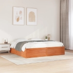 Letto senza Materasso Marrone Cera 200x200 cm in Legno di Pino