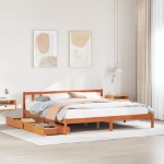 Letto senza Materasso Marrone Cera 200x200 cm in Legno di Pino